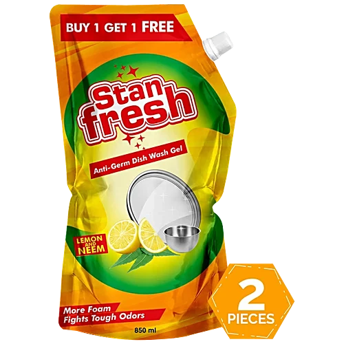 Stanfresh Dish Wash Liquid Gel- Lemon Neem, 850Ml (Pack Of 2) - Image 3