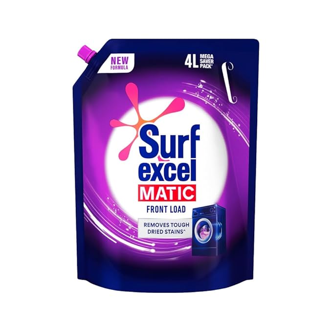 Surf Excel Matic Front Load Liquid Detergent 4 Ltr, Pouch