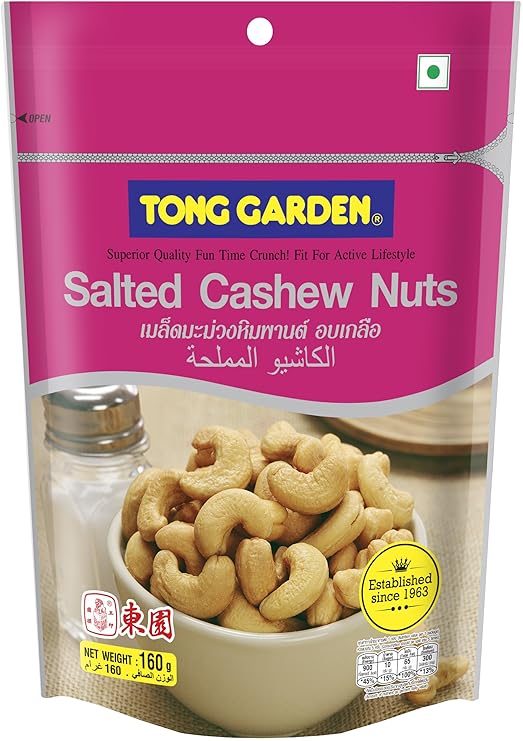 TG SALTED CASHEW NUTS 160G