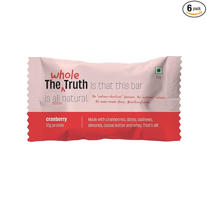 The Whole Truth - Energy Bars, Cranberry, 52Gm
