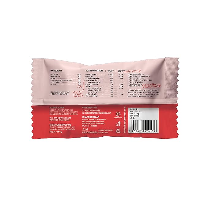 The Whole Truth - Energy Bars, Cranberry, 52Gm - Image 4