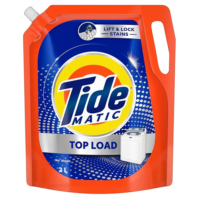 Tide Matic Semi-Auto & Hand Wash Liquid Detergent,2Ltr Pouch