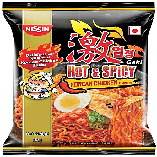 Top Ramen Instant Noodles- Geki Hot & Spicy Chicken, 80G