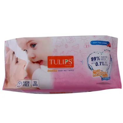 Tulips Baby Wet Wipes, 72W