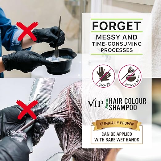 Vip Natural Hair Colour Shampoo - Black, 180Ml - Image 2