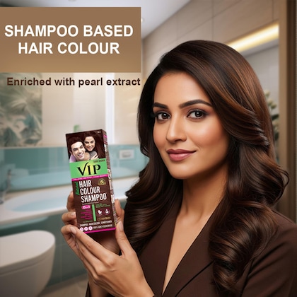 Vip Natural Hair Colour Shampoo - Dark Brown, 180Ml - Image 4