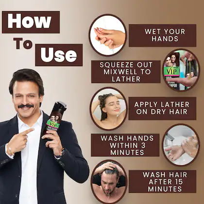 Vip Natural Hair Colour Shampoo - Dark Brown, 180Ml - Image 5