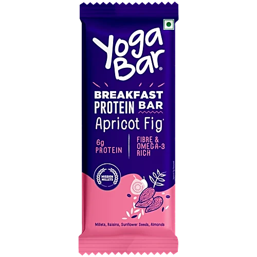 Yogabar Breakfast Apricot Fig Protein Bars, 50Gm