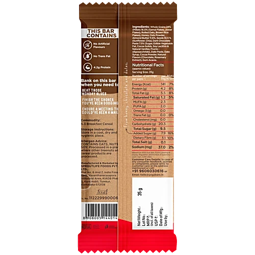 Yogabar Chocolate Chunk Protein Bars, 38Gm - Image 2