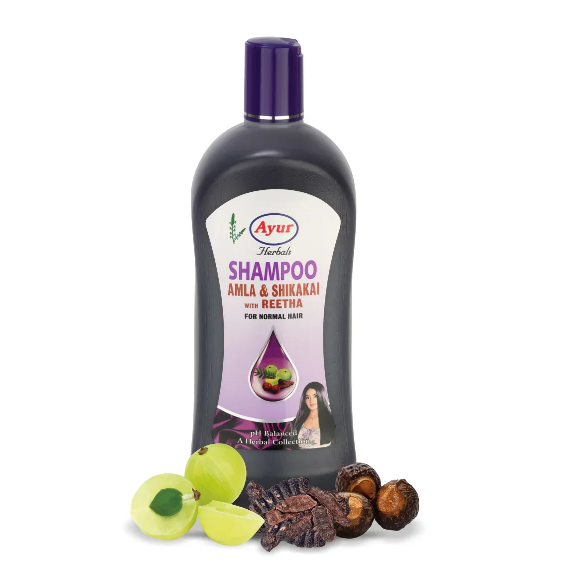 Ayur Herbal Shampoo Amla & Shikakai With Reetha ,1Ltr