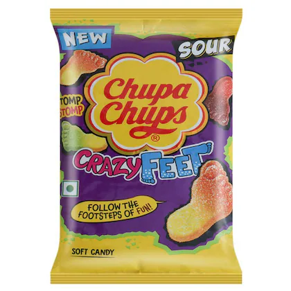 Chupa Chups Sour Crazy Feet Soft Candy,93Gm
