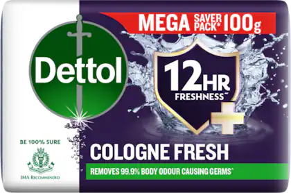 Dettol Soap Cologne Fresh, 100Gm