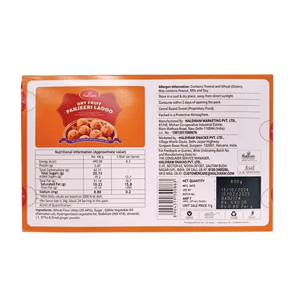 HALDIRAMS PANJEERI LADOO 800GM - Image 2