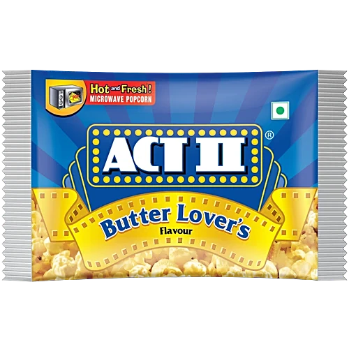 ACT II Microwave Instant Popcorn – Butter Lover’s Flavour, Snacks, 99 g Pouch