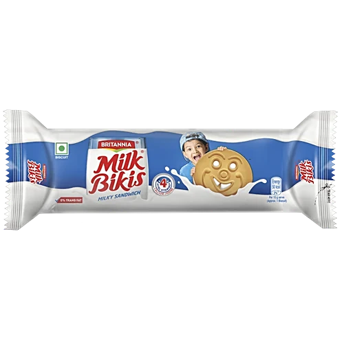 Britannia Milk Bikis Milky Sandwich Biscuits, 100 g