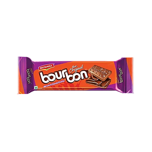 Britannia Bourbon Cream Biscuit – Chocolate Flavour, 120 g Pouch