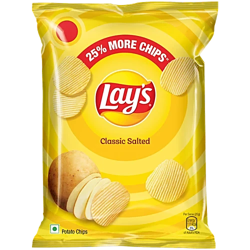 Lay’s Potato Chips 48 Gram, Classic Salted Flavour, Crunchy Chips & Snacks
