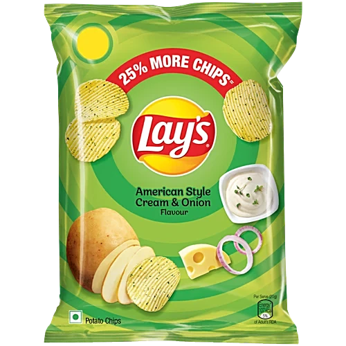 Lay’s American Style Cream & Onion Flavour Potato Chips, 48 g Pouch