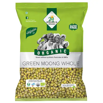 24 Mantra Organic Green Moong Whole 500G