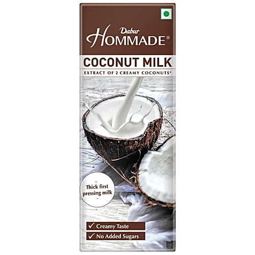 Dabur Hommade Coconut Milk, Extract of 2 Creamy Coconuts, 200ml