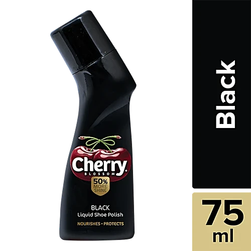 Cherry Blossom Liquid Wax Polish (Black) - 75 ml