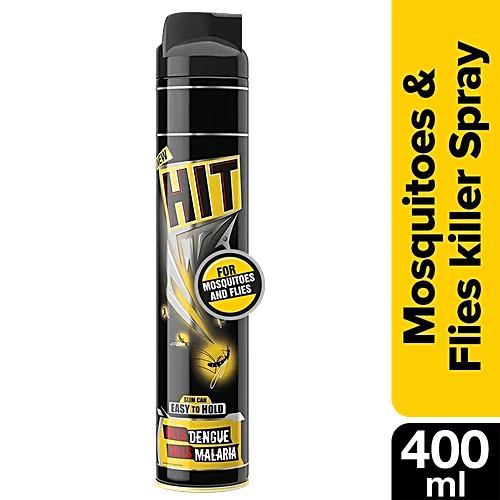 HIT black Flying Insect Killer – Mosquito & Fly Killer Spray (400ml)