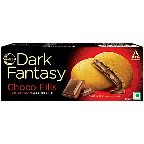 Sunfeast Dark Fantasy Choco Fills – Original Filled Cookies With Choco Cr?me, Perfect Snack, 69 g Pouch