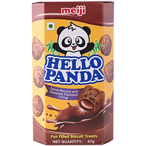 Meiji Hello Panda Biscuits – Double Chocolate Filling, 50 g Carton