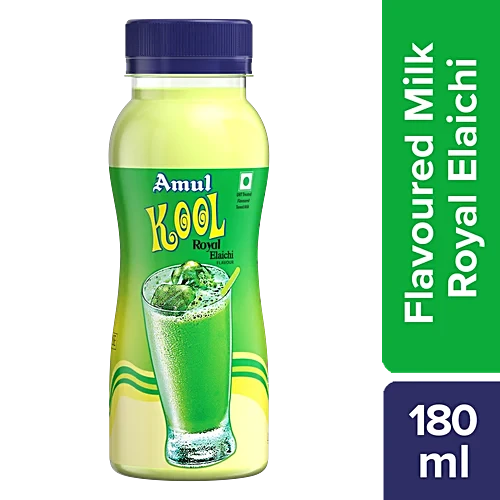 Amul Kool Royal Elaichi Flavoured Milk, 180 ml PET Bottle