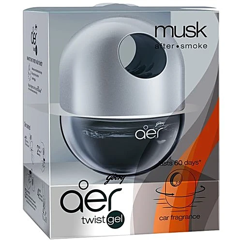 Godrej Aer Car Air Freshener - Twist Gel, Musk 45G