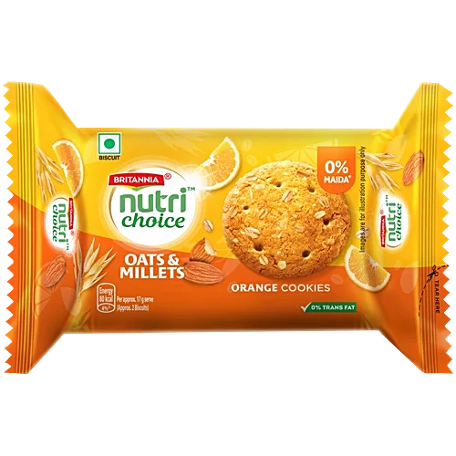 Britannia NutriChoice Oats Orange Cookies 75Gm