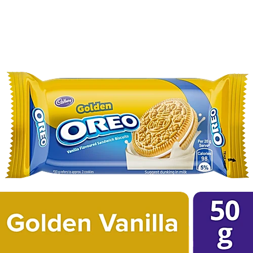 Cadbury Oreo Oreo Golden Sandwich Biscuits - Vanilla, 50 g
