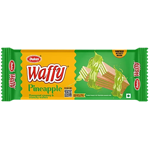 Dukes Waffy Wafers – Pineapple Flavoured, Creamy & Crunchy, 60 g