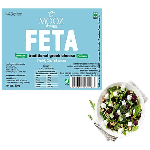 MOOZ FETA CHEESE (IN BRINE) 200G