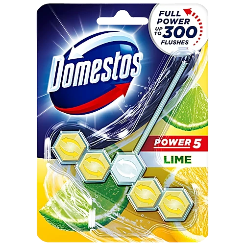 Domestos Power 5 Green Tea &Citrus Toilet Rim Block, 55Gm