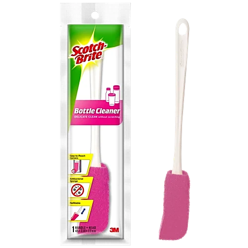 Scotch-Brite Plastic Bottle Cleaner Brush (Pink and White,Pack of 1)