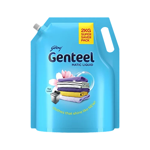 Genteel Matic Liquid Detergent Refill Pouch for Top load Washing – 2kg