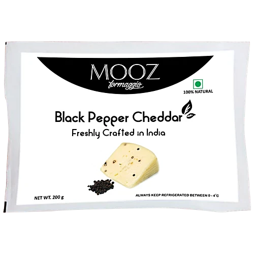 Mooz Cheddar Black Pepper Cheese, 200Gm