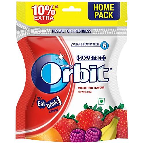 Orbit Chewing Gum – Mixed Fruit Flavour, Eat, Drink, Chew, Sugar Free, 66 g