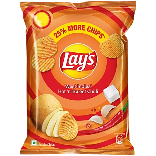 Lay’s Potato Chips – West Indies Hot N Sweet Chilli, Crispy, 40 g