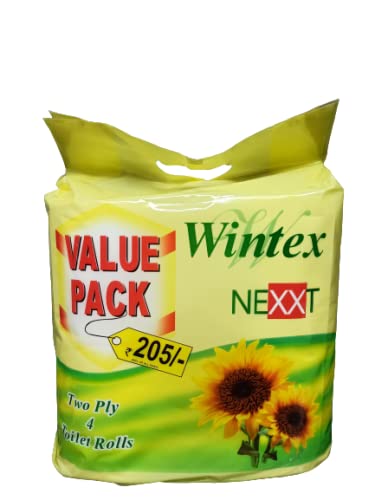 Wintex Nexxt 2 Ply Toilet Roll Paper 4 Value Pack (99mm ? 100mm, Pack Of 4)