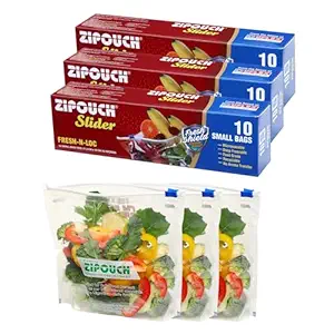 ZIPOUCH Plastic Zip ‘N’ Lock Reusable Slider Bag (3 Boxes)