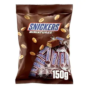 Snickers Miniatures Peanut Filled Chocolates Bars, Loaded with Nougat & Caramel 150g
