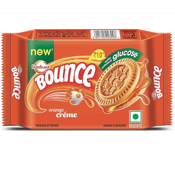Sunfeast Bounce Cream Tangy Orange, 58g/62g/64g ( Weight May Vary )