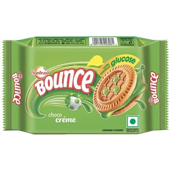Sunfeast Bounce Creams Elaichi Sandwich Biscuits, 100g