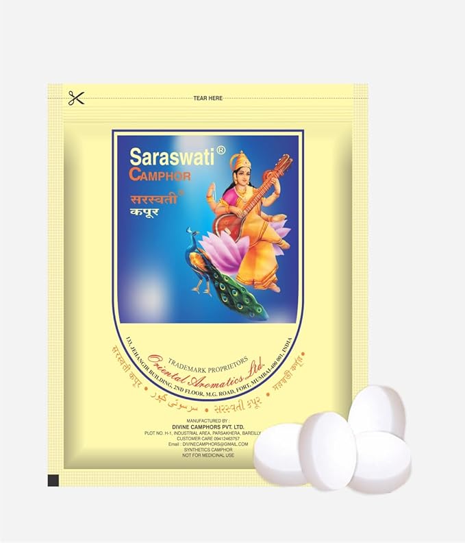 SARAWATI Camphor Tablets box 100% Pure & Natural Kapoor