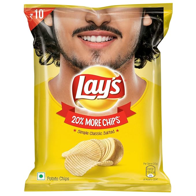 Lay’s Potato Chips, Classic Salted, 30G Each (Pack of 10), 300 Gm