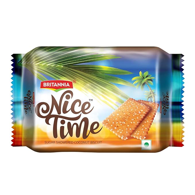 Britannia Nice Time Sugar Showered Coconut Biscuit, 59.4 g