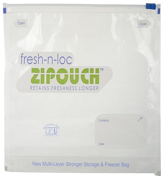 Zipouch Fresh-N-Loc Small Recatangular Microwave and Freezer Safe Slider Lock Bags