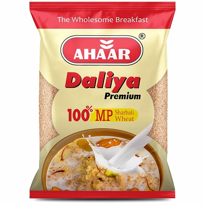 Ahaar Roasted Daliya 500 Grams | 100% MP Sharbati Wheat Dalia